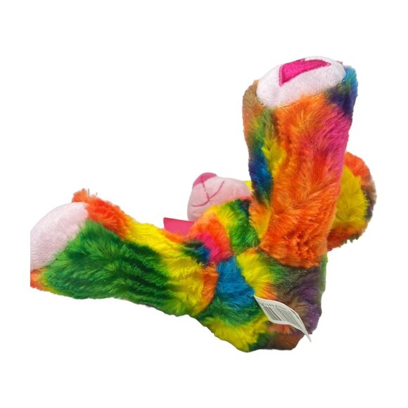 Kellytoy Colorful Rainbow Plush Tie Dye Teddy Bear Pink Bow Stuffed Animal 12 in - Picture 6 of 9